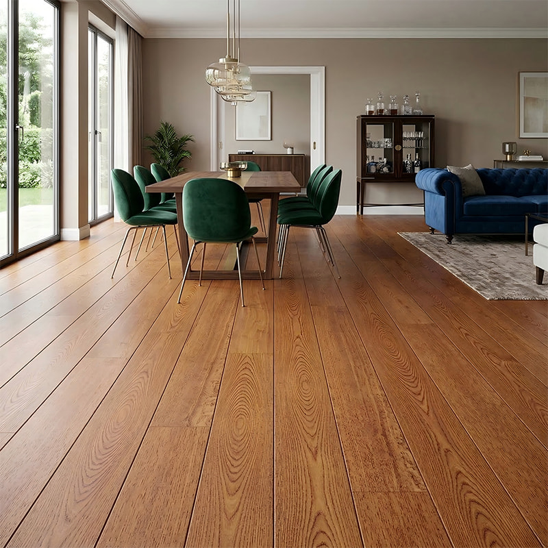 Parquet en bois massif vieilli marron vintage en bois de frêne blanc