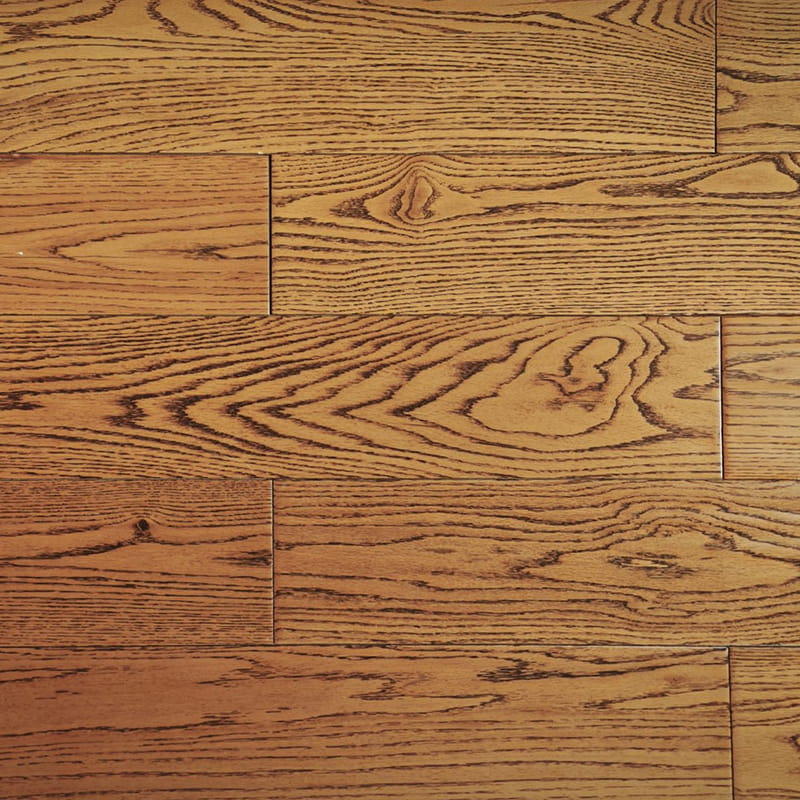 Parquet en bois massif brun naturel en chêne rouge américain