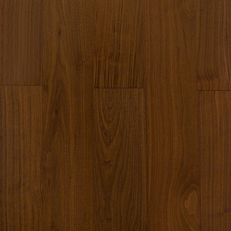 Plancher en bois d'ingénierie multicouche en noyer brun foncé à surface lisse