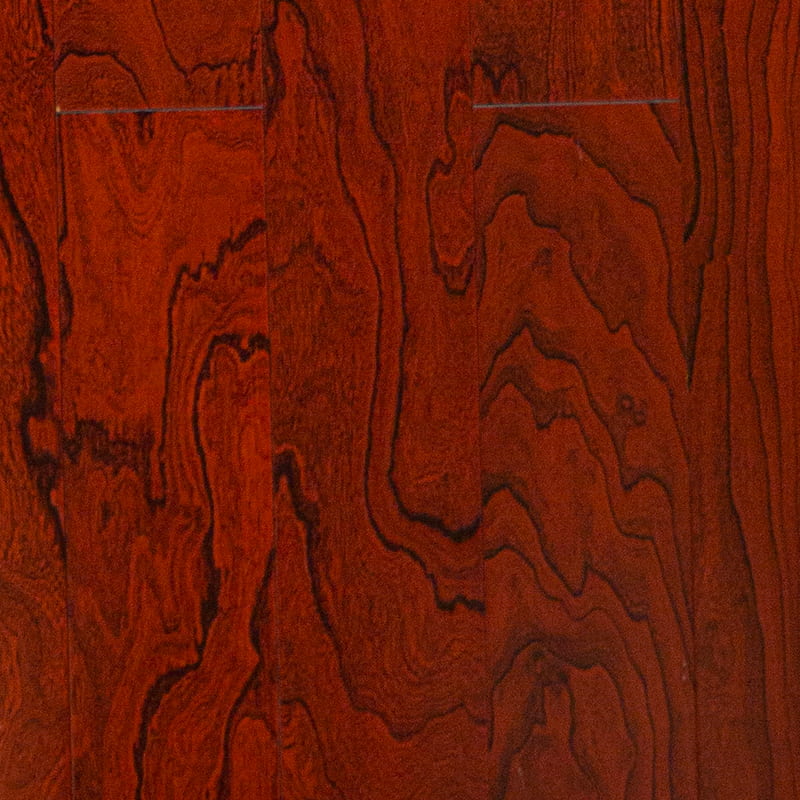 Plancher en bois d'ingénierie multicouche ébène rouge foncé brun gratté à la main