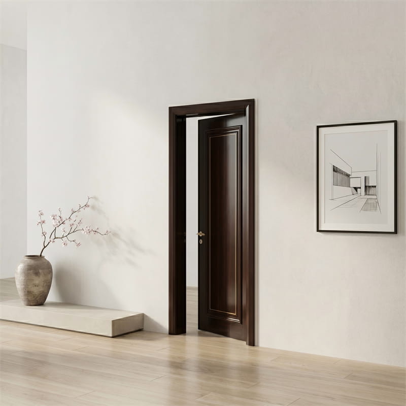 Porte en placage de noyer foncé expresso