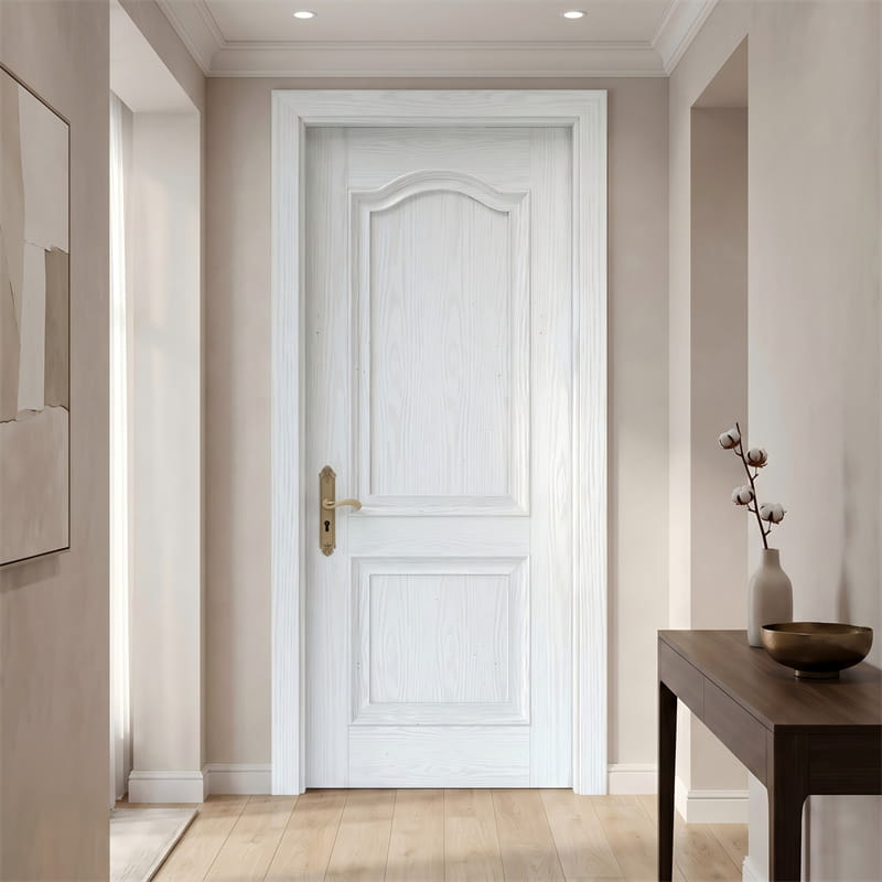 Porte en placage de chêne blanc perle