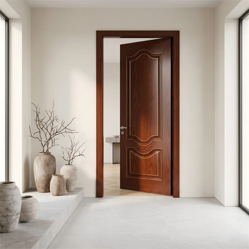 Porte en placage de chêne cerisier chaleureux