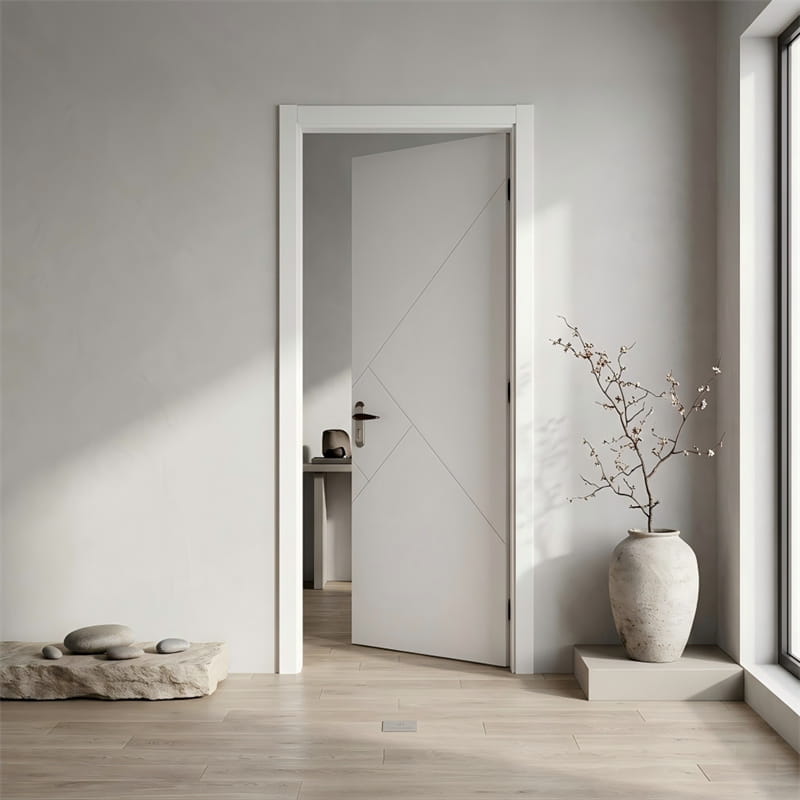 Porte en placage d'érable blanc pur