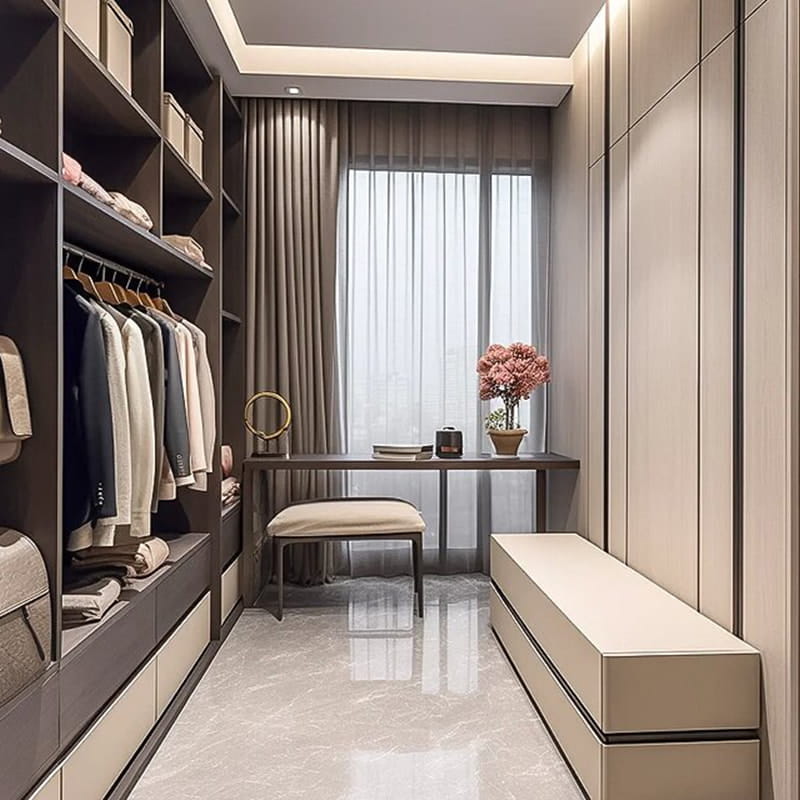 Système de dressing panoramique à aire ouverte Romano