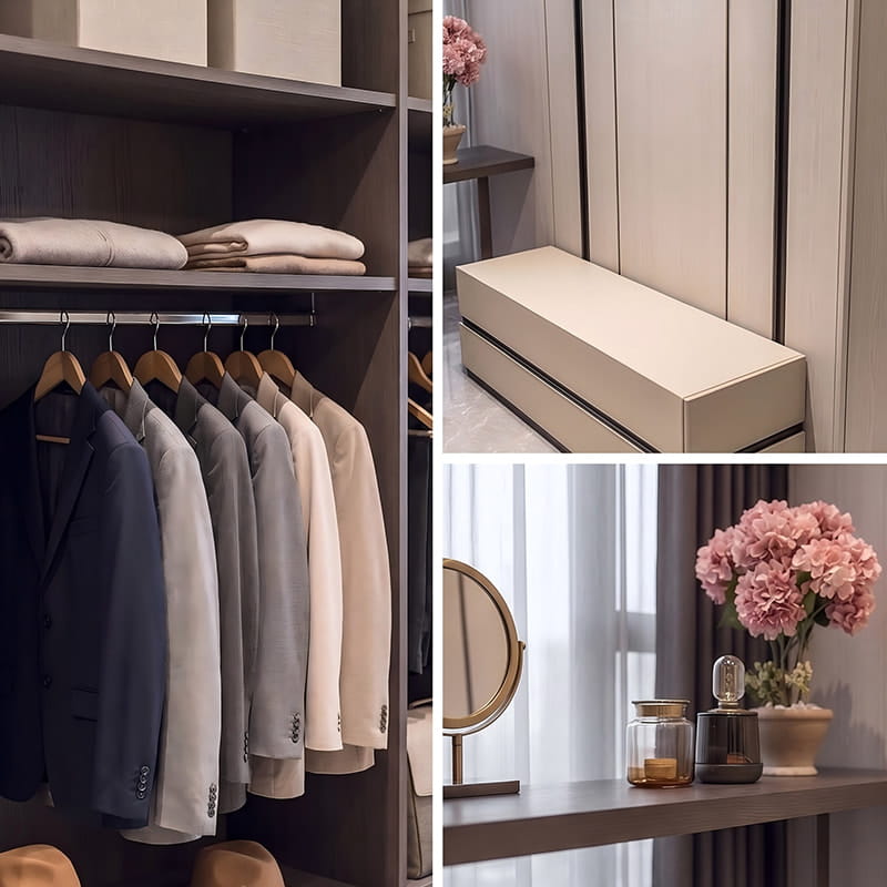 Système de dressing panoramique à aire ouverte Romano